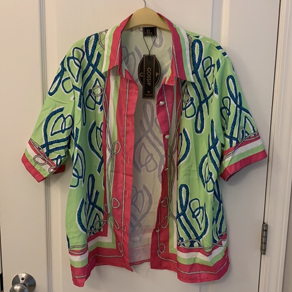 Gossip Printed Pink, Green, White and Blue Set - Picture 10 of 17